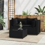 Voir la diapositive 1 : VIDAXL Salon de jardin 3 pcs avec coussins Noir Resine tressee