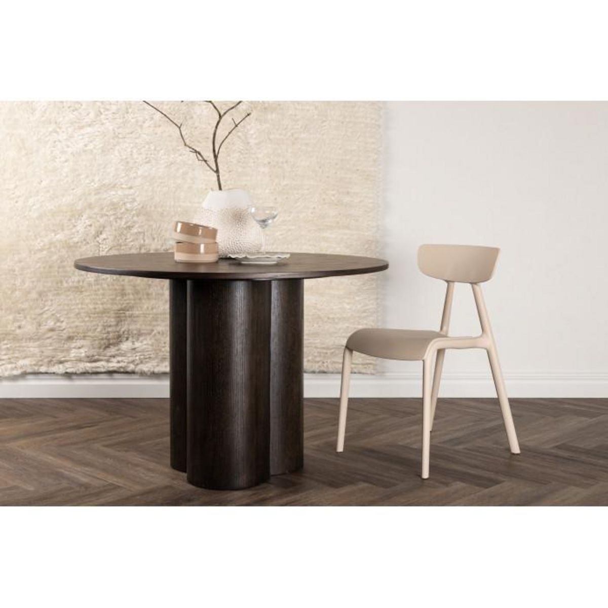 Paris Prix Table à Manger Ronde  Olivia  110cm Marron Foncé