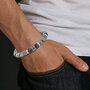 Voir la diapositive 2 : SC CRYSTAL Bracelet homme par SC Crystal orné de jaspe gris et agate noire