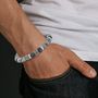 Voir la diapositive 2 : SC CRYSTAL Bracelet homme par SC Crystal orné de jaspe gris et agate noire