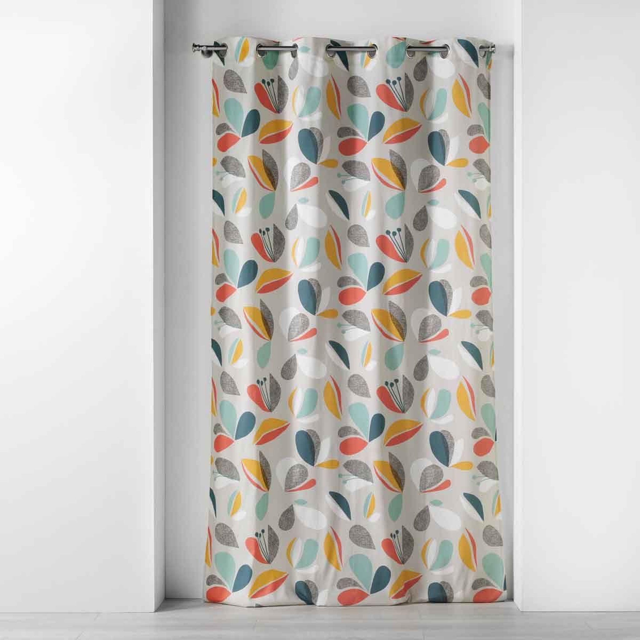 Douceur d'Intérieur Rideau à œillets imprimé  panaflore  140x240cm gris