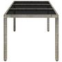Voir la diapositive 4 : VIDAXL Table de jardin dessus en verre Gris 150x90x75cm Resine tressee