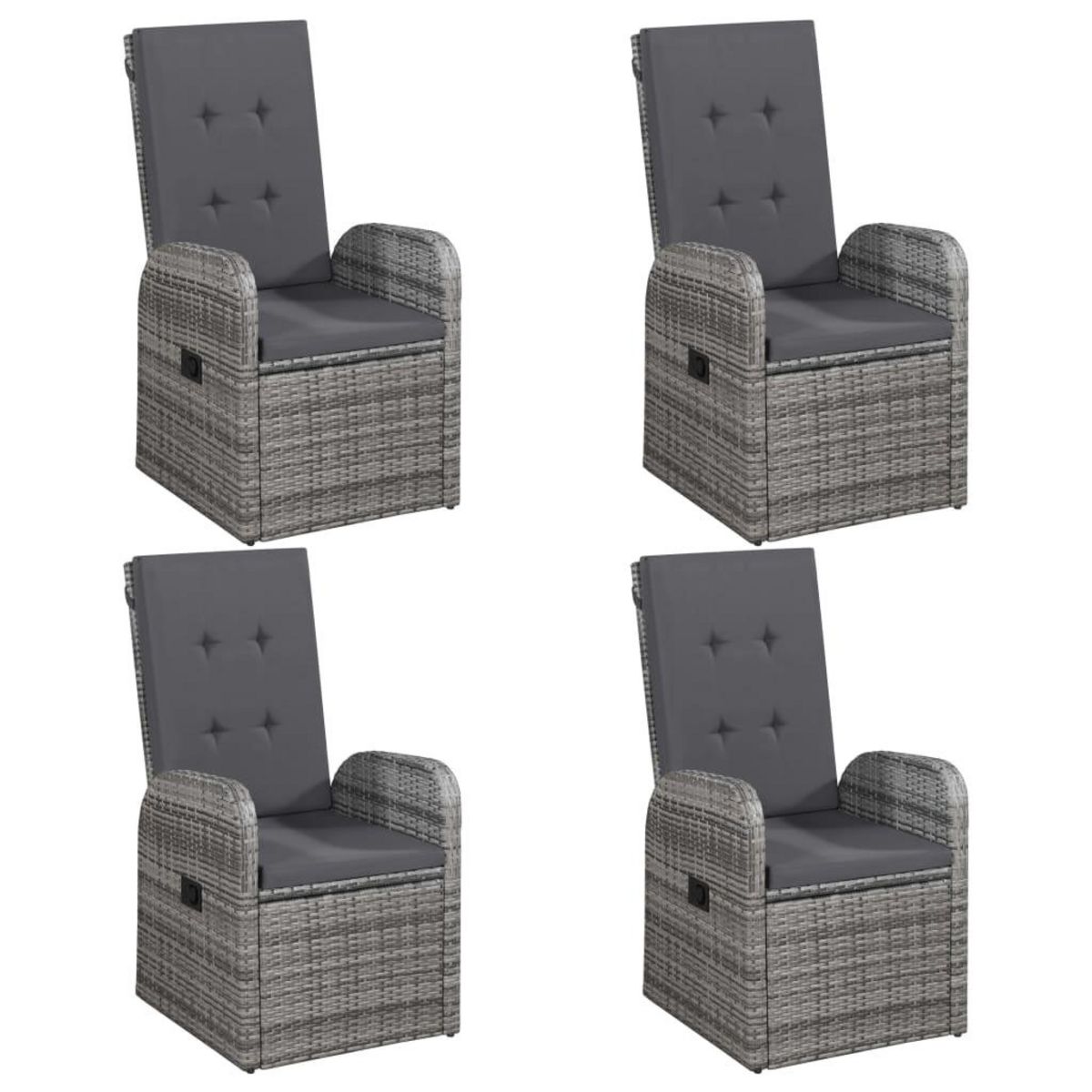 VIDAXL Ensemble a manger de jardin 5 pcs Gris