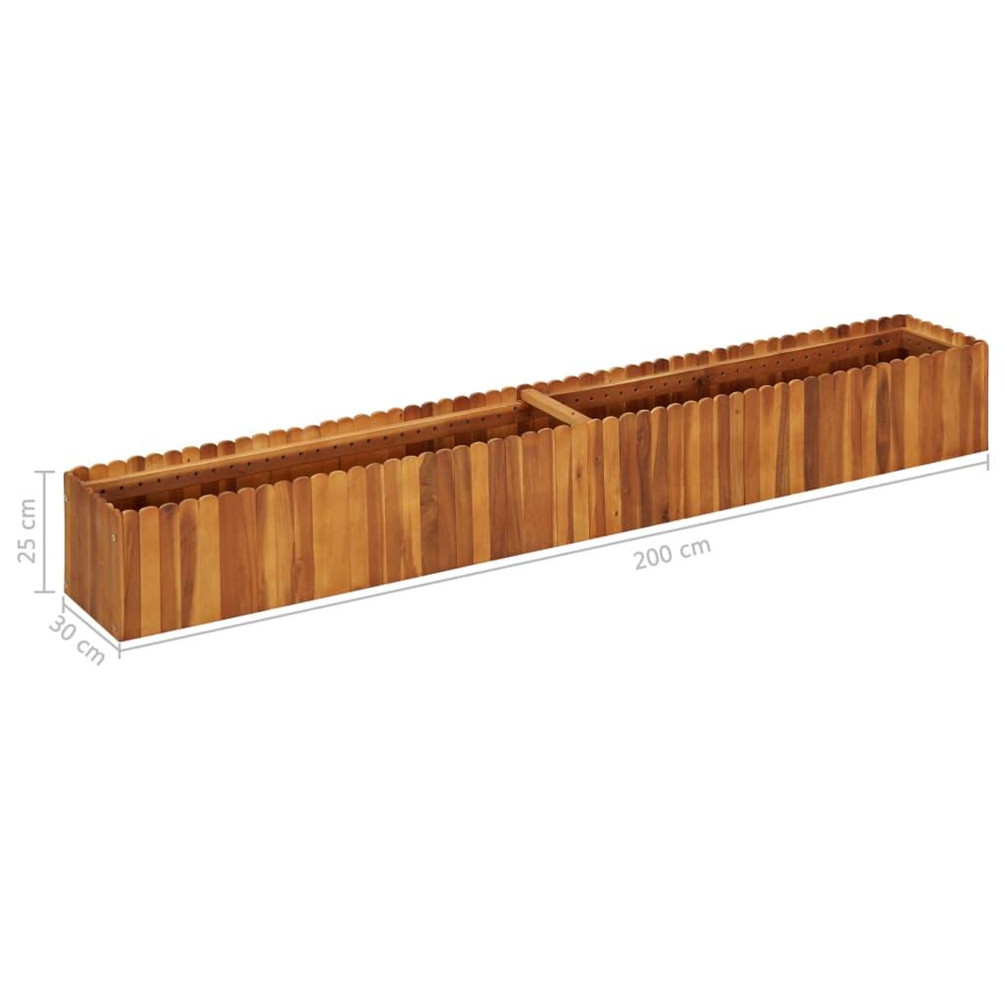 Voir la diapositive 6 : VIDAXL Lit sureleve de jardin 200x30x25 cm Bois massif d'acacia