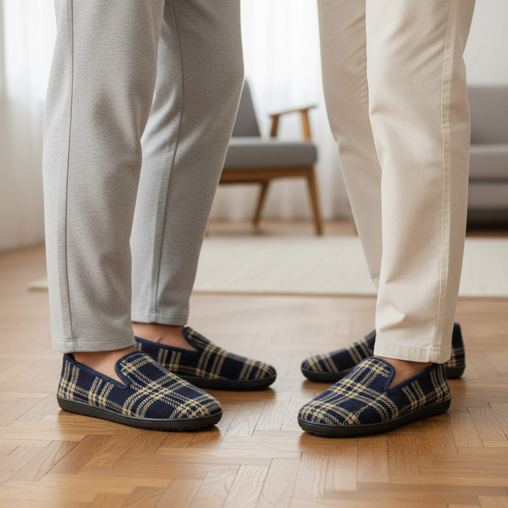 Voir la diapositive 2 : OZABI Ozabi pack de 2 paires pantoufles charentaises homme fabriquées en espagne