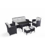 Voir la diapositive 1 : CONCEPT USINE Salon de jardin 7 places en résine tressée noir et blanc MODENA