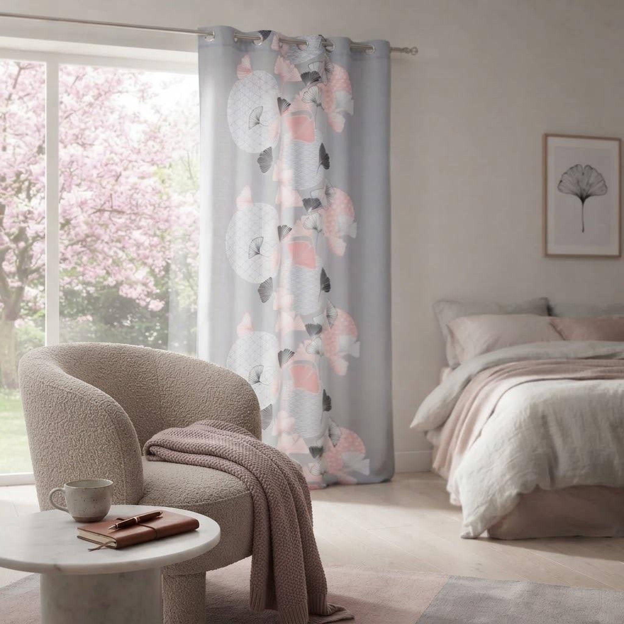 Voir la diapositive 2 : Eden Rideau a oeillets blush eden design et moderne