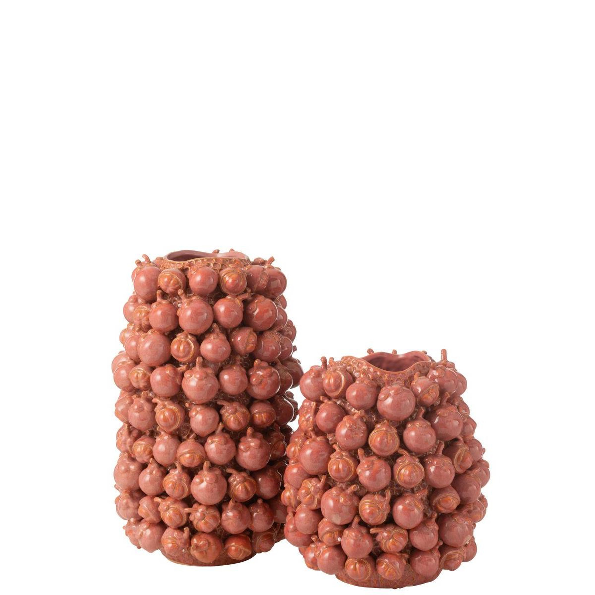 Voir la diapositive 2 : J-LINE Vase déco en argile  botanica  49cm cuivre rose