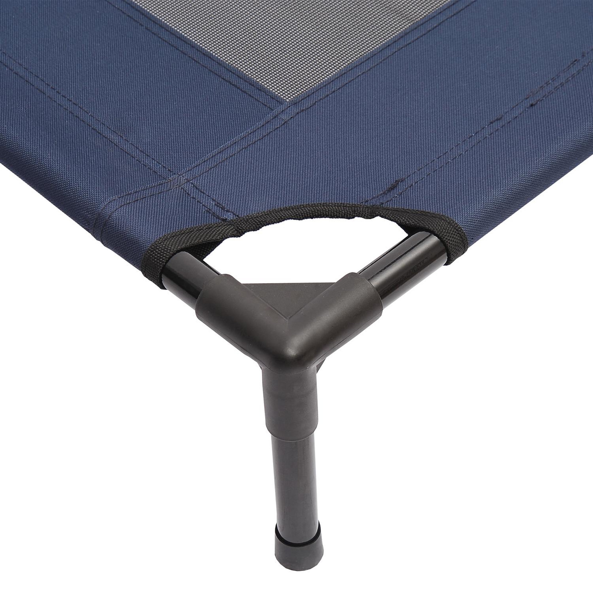 Voir la diapositive 5 : PAWHUT Lit pour chien chat lit de camp grand confort sur pieds tissu oxford textilène micro-perforé 76l x 61l x 18h cm bleu marine noir