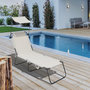Voir la diapositive 2 : Habitat et Jardin Bain de soleil pliable  Lazy  - Avec pare soleil - Beige