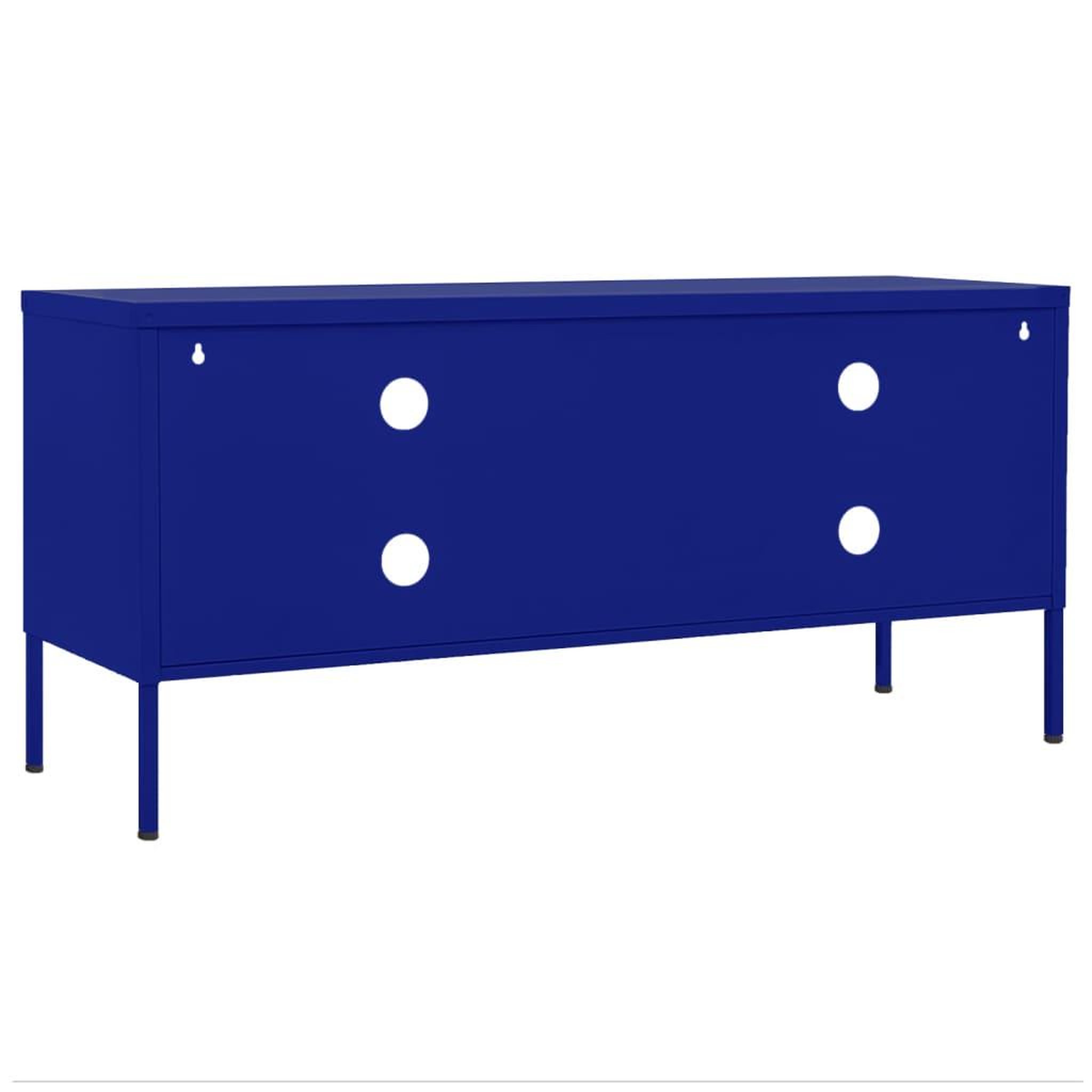 Voir la diapositive 5 : VIDAXL Meuble TV Bleu marine 105x35x50 cm Acier