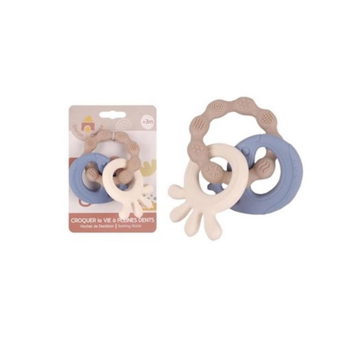 MGM Anneau de dentition en silicone bleu