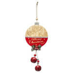 FEERIC LIGHT & CHRISTMAS Sujet de Noël Boule  Étoile  33cm Rouge & Beige