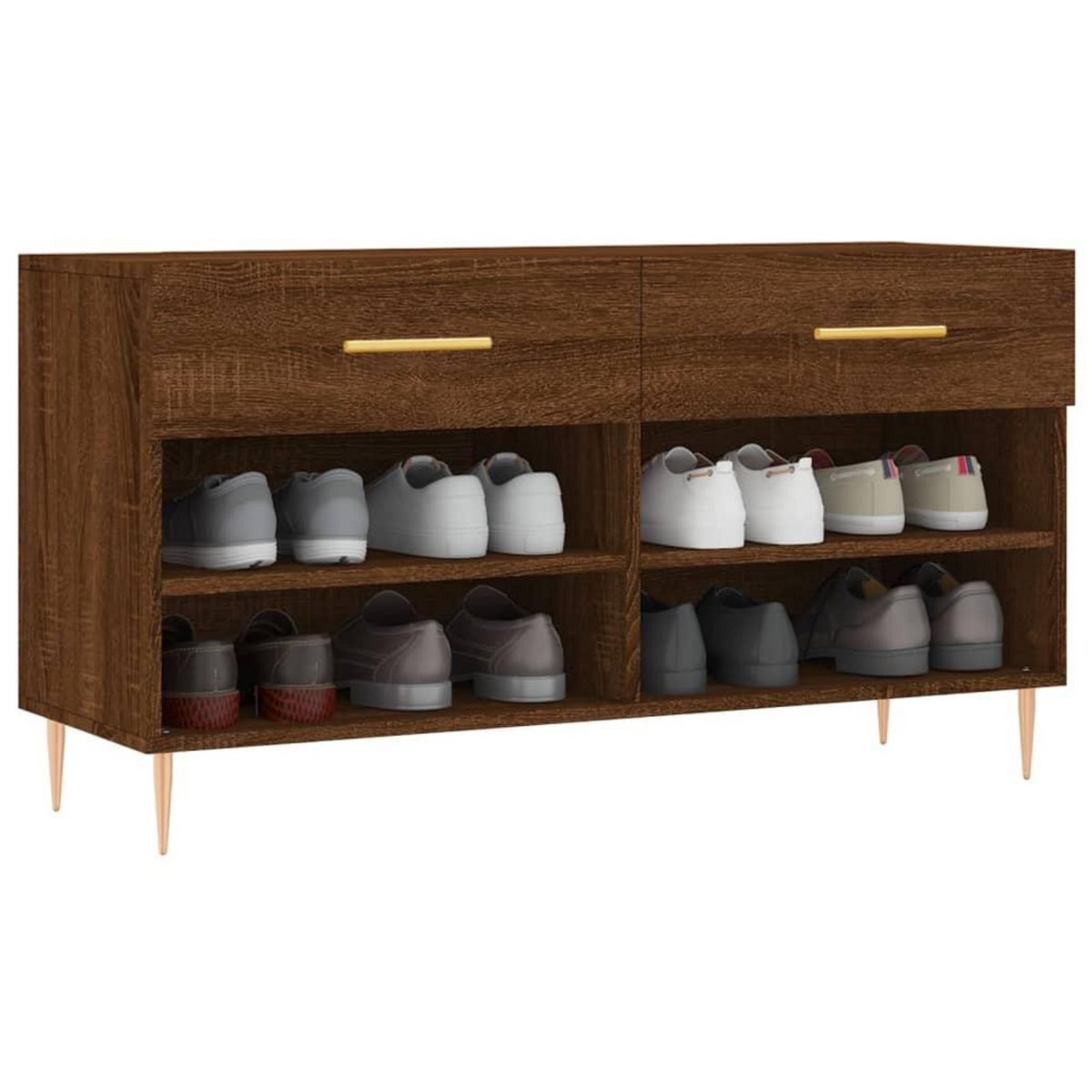 VIDAXL Banc a chaussures chene marron 102x35x55 cm bois d'ingenierie