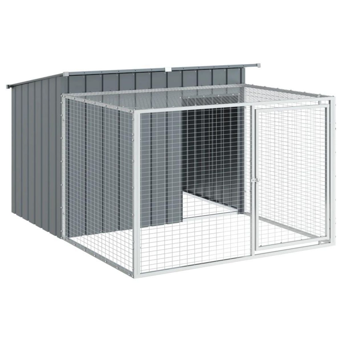 VIDAXL Niche pour chien avec cour anthracite 153x194x110 cm