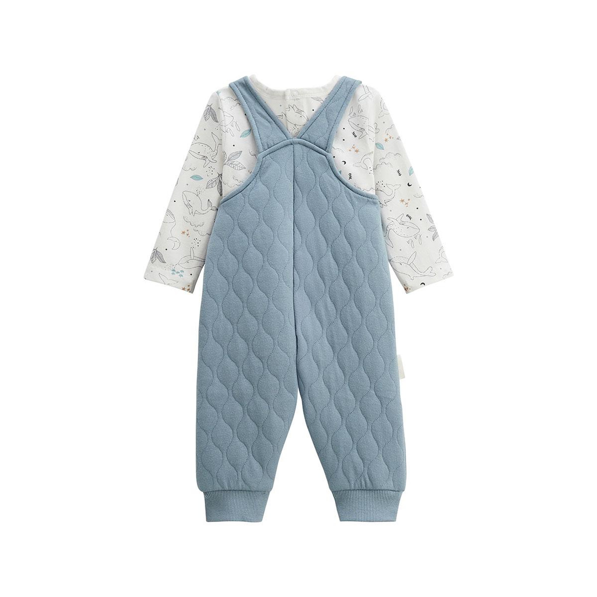 Voir la diapositive 2 : Petit Béguin Ensemble salopette bébé en coton matelassé et t-shirt Petite Balade