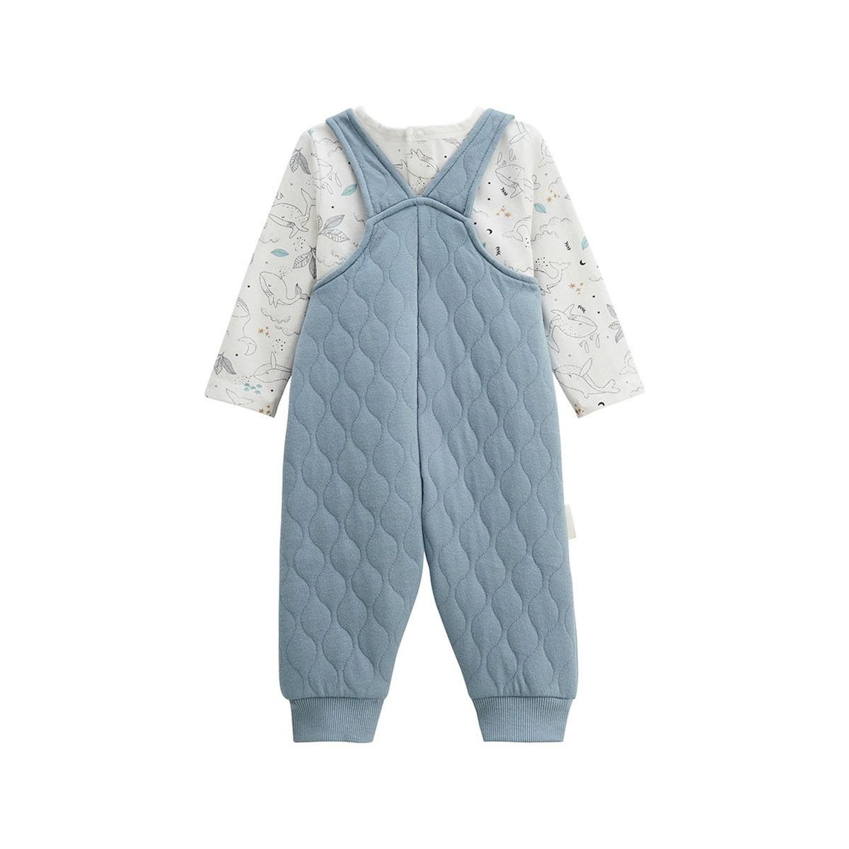 Petit Béguin Ensemble salopette bébé en coton matelassé et t-shirt Petite Balade