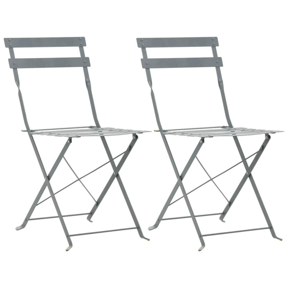 VIDAXL Mobilier de bistro 3 pcs Acier Gris