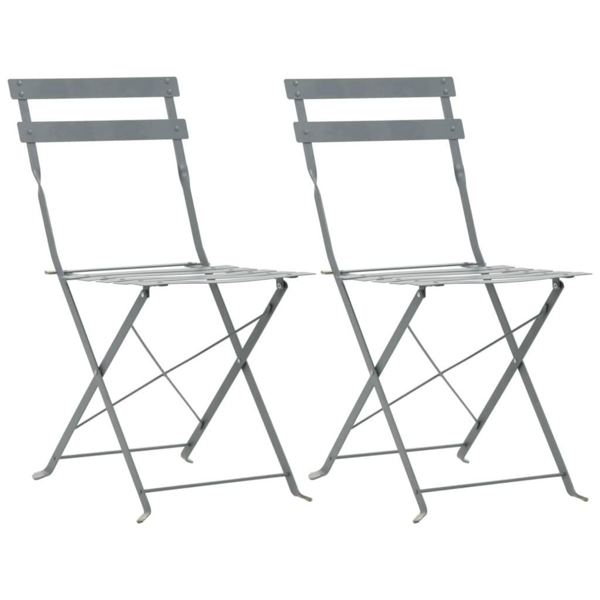 VIDAXL Mobilier de bistro 3 pcs Acier Gris