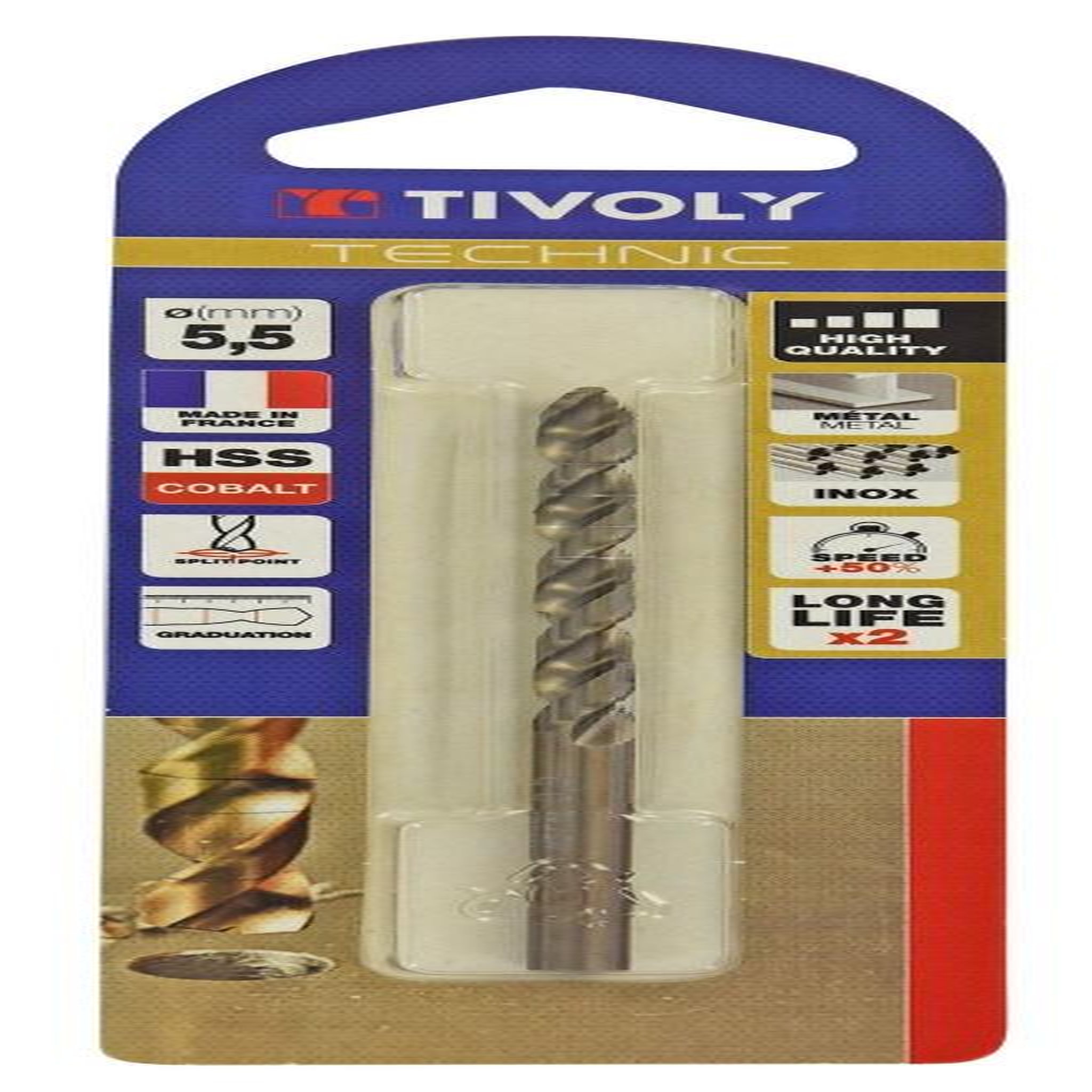 TIVOLY Foret à métal TIVOLY, diam. 5,5 x 16 cm