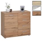 IDIMEX Buffet CHICAGO avec 4 tiroirs et 1 porte, en mélaminé. Coloris disponibles : Bicolore, Marron