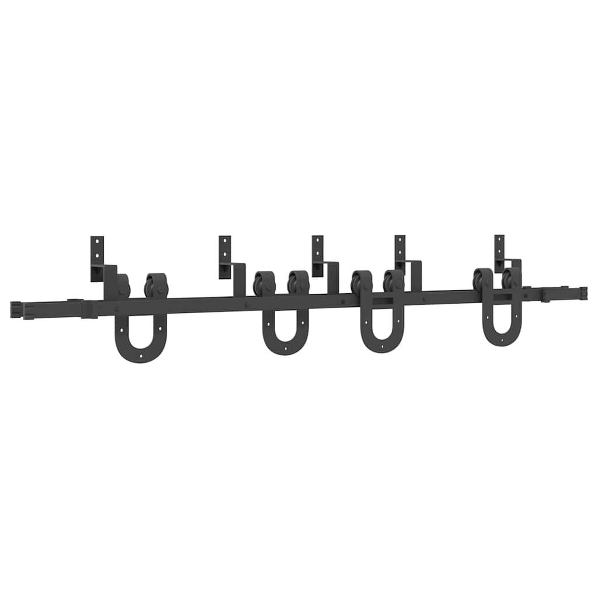 Voir la diapositive 2 : VIDAXL Kit de quincaillerie de porte coulissante 200 cm Acier Noir
