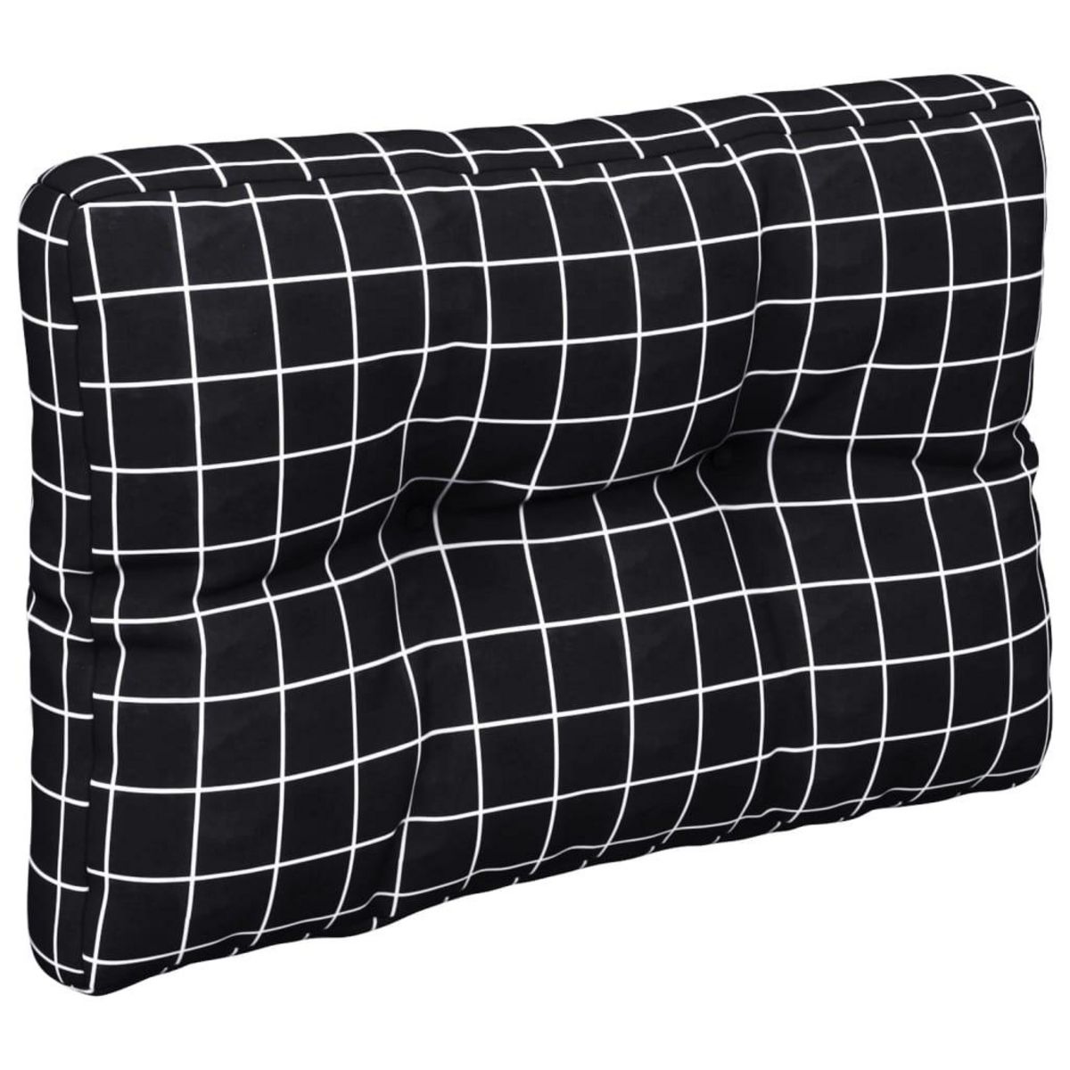 VIDAXL Coussins de palette lot de 2 motif a carreaux noir tissu