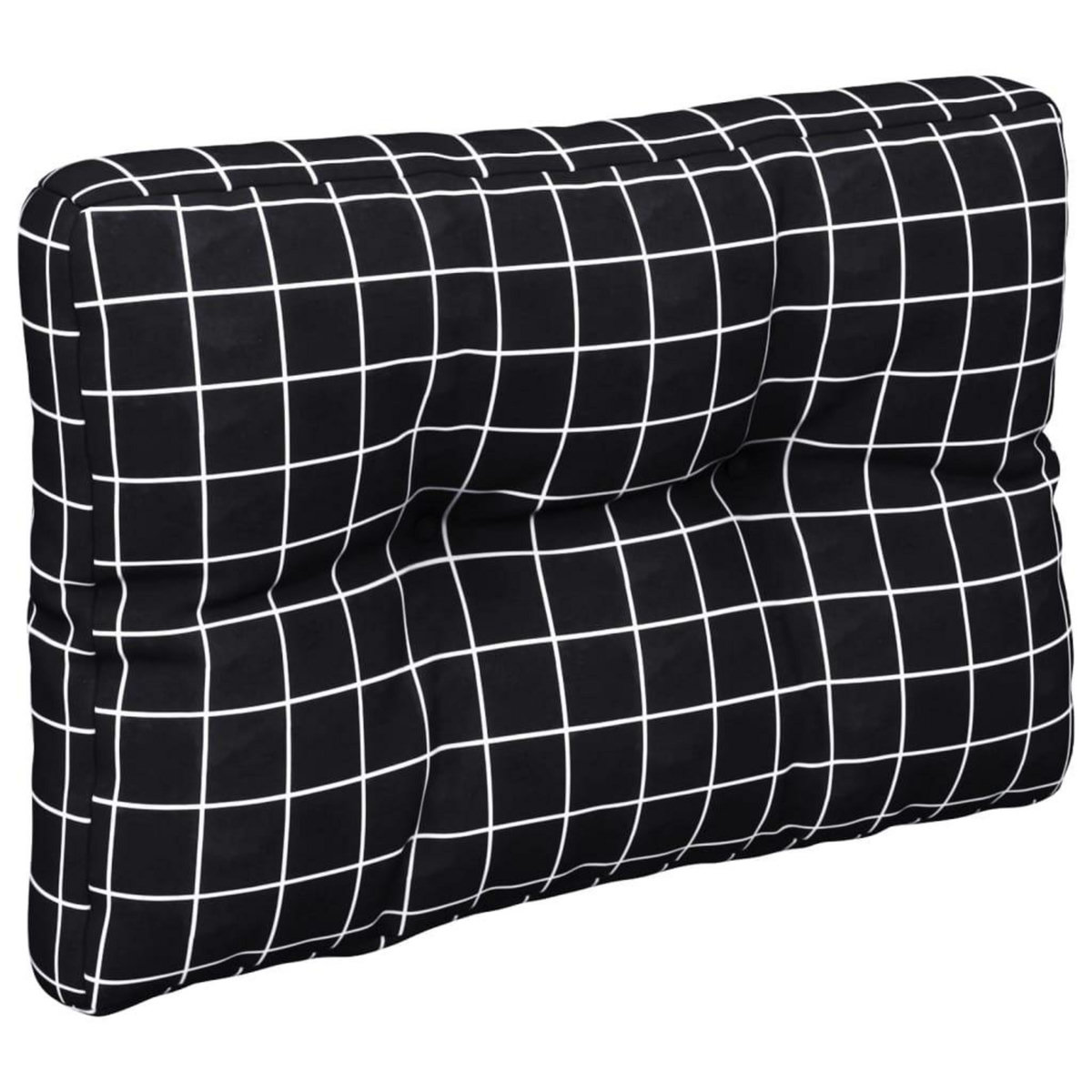 VIDAXL Coussins de palette lot de 2 motif a carreaux noir tissu