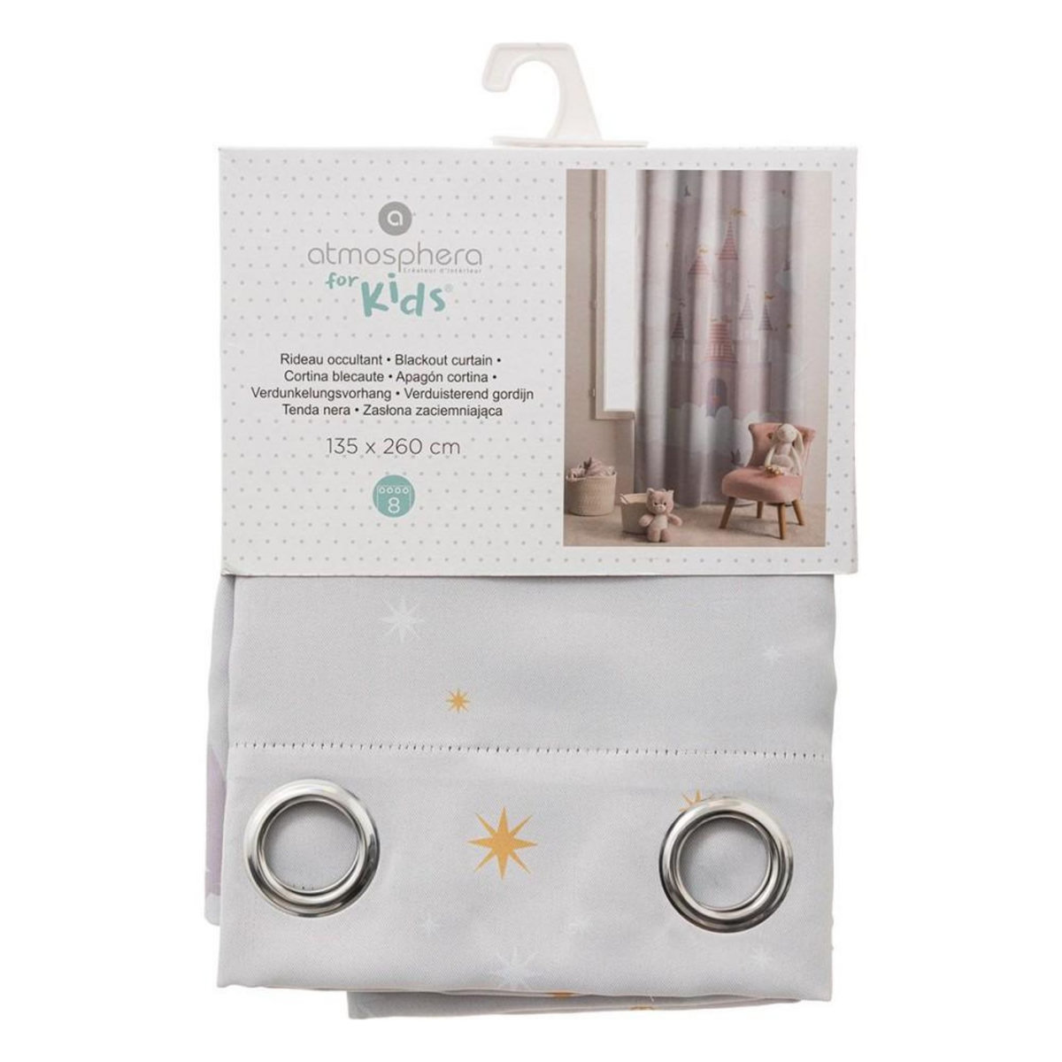 ATMOSPHERA Rideau à œillets occultant château 135x260