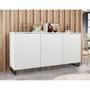 Voir la diapositive 1 : BEST MOBILIER Barbara - buffet bas - blanc - 150 cm