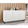 Voir la diapositive 1 : BEST MOBILIER Barbara - buffet bas - blanc - 150 cm