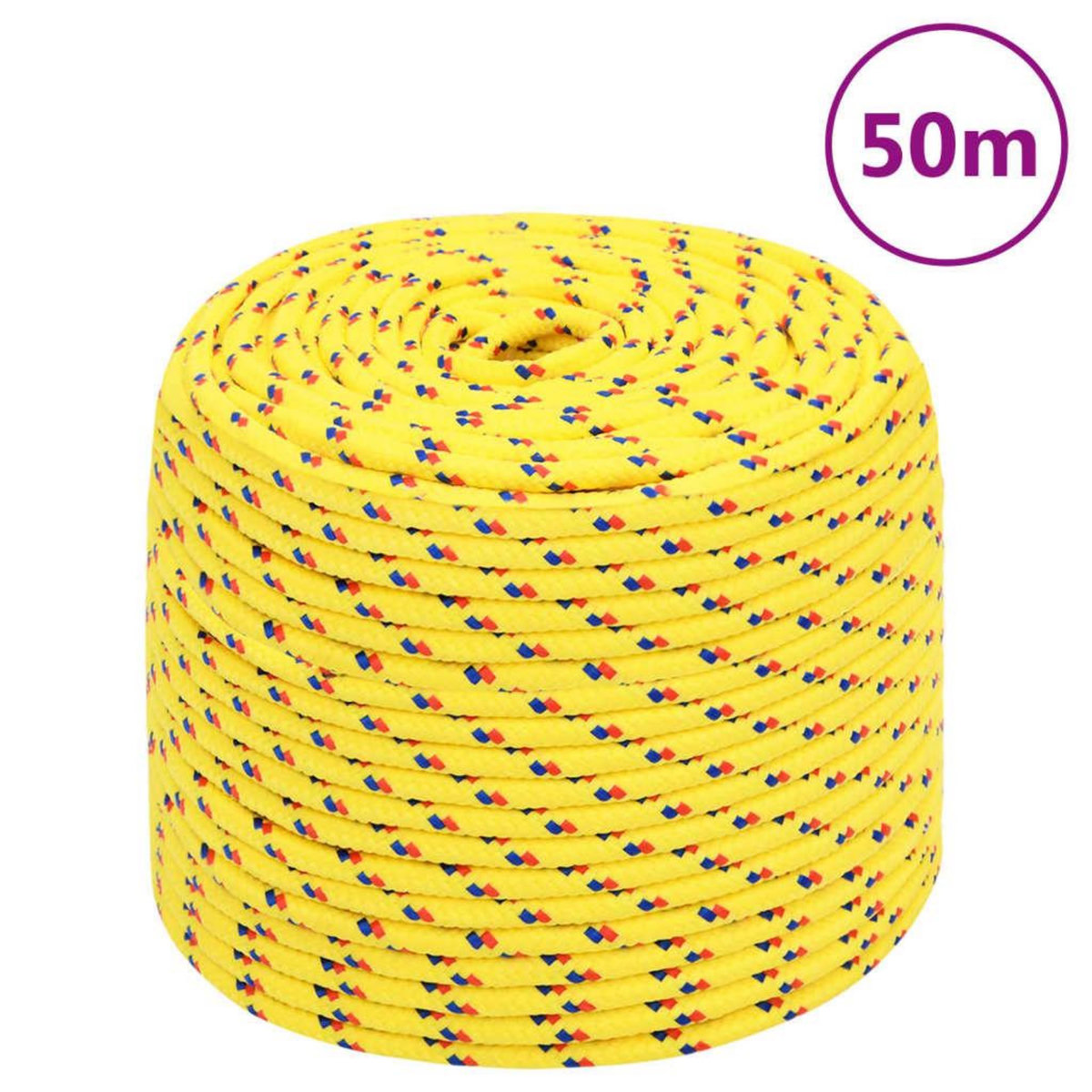 VIDAXL Corde de bateau Jaune 10 mm 50 m Polypropylene