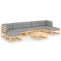 Voir la diapositive 2 : VIDAXL Salon de jardin 8 pcs avec coussins Bois de pin massif