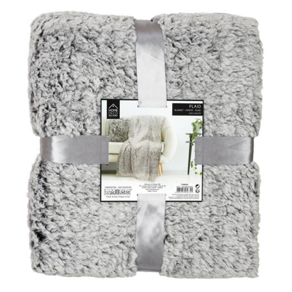 Paris Prix Plaid Imitation Fourrure  Pachap  120x150cm Gris