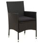 Voir la diapositive 2 : VIDAXL Chaises de jardin lot de 2 avec coussins Résine tressée Noir