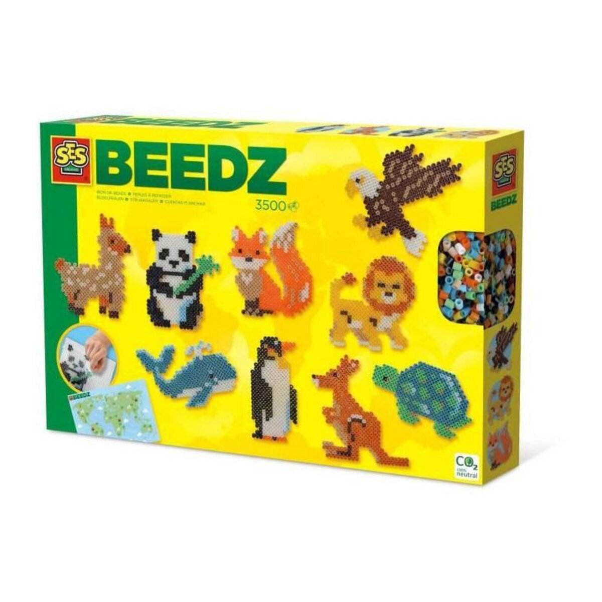 SES Creative Perles a repasser - Animaux du monde - SES CREATIVE - Crée divers animaux avec 3500 perles et instructions.