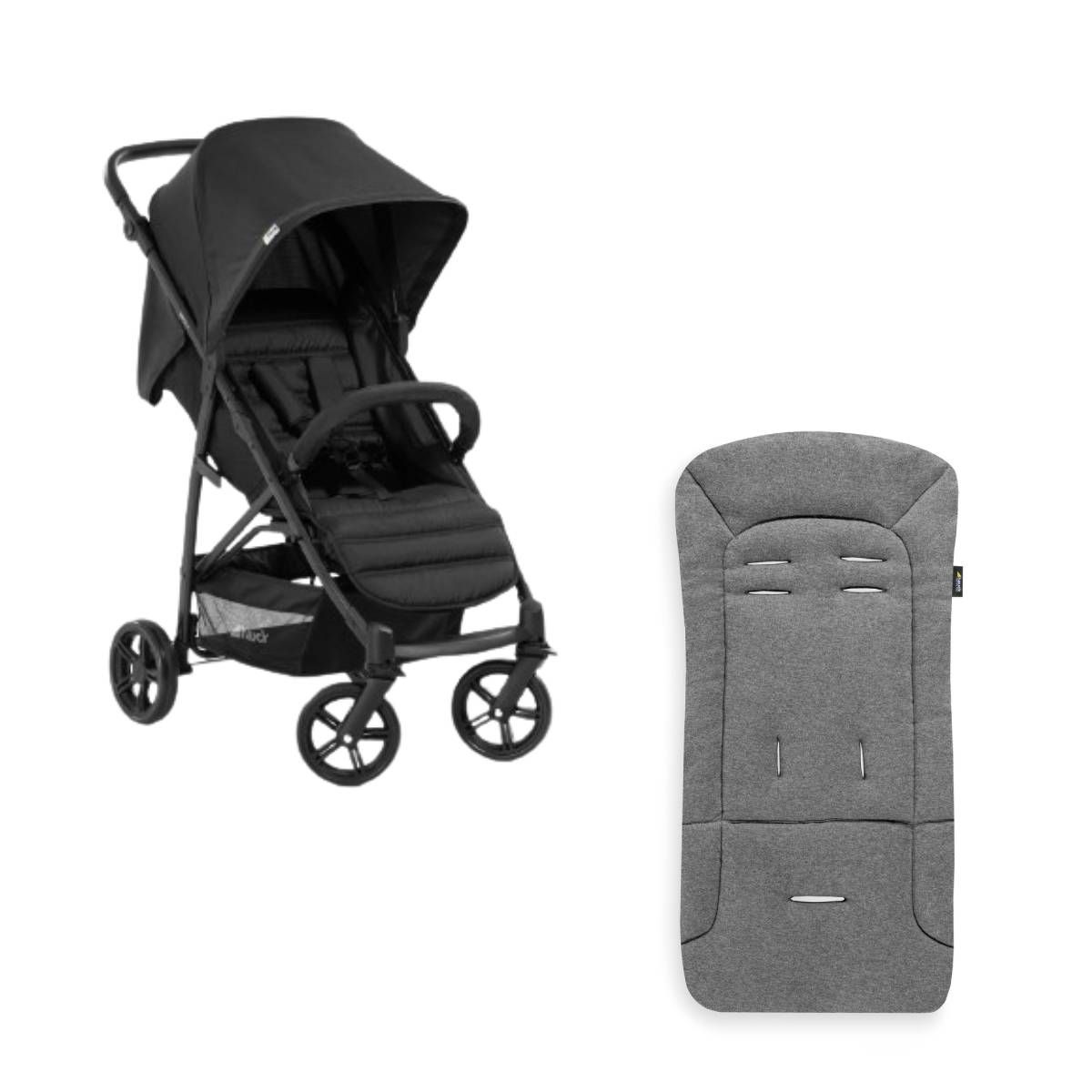 HAUCK Poussette citadine Rapid 4 Noir + sur-assise pour poussette Pushchair Seat Liner Charcoal