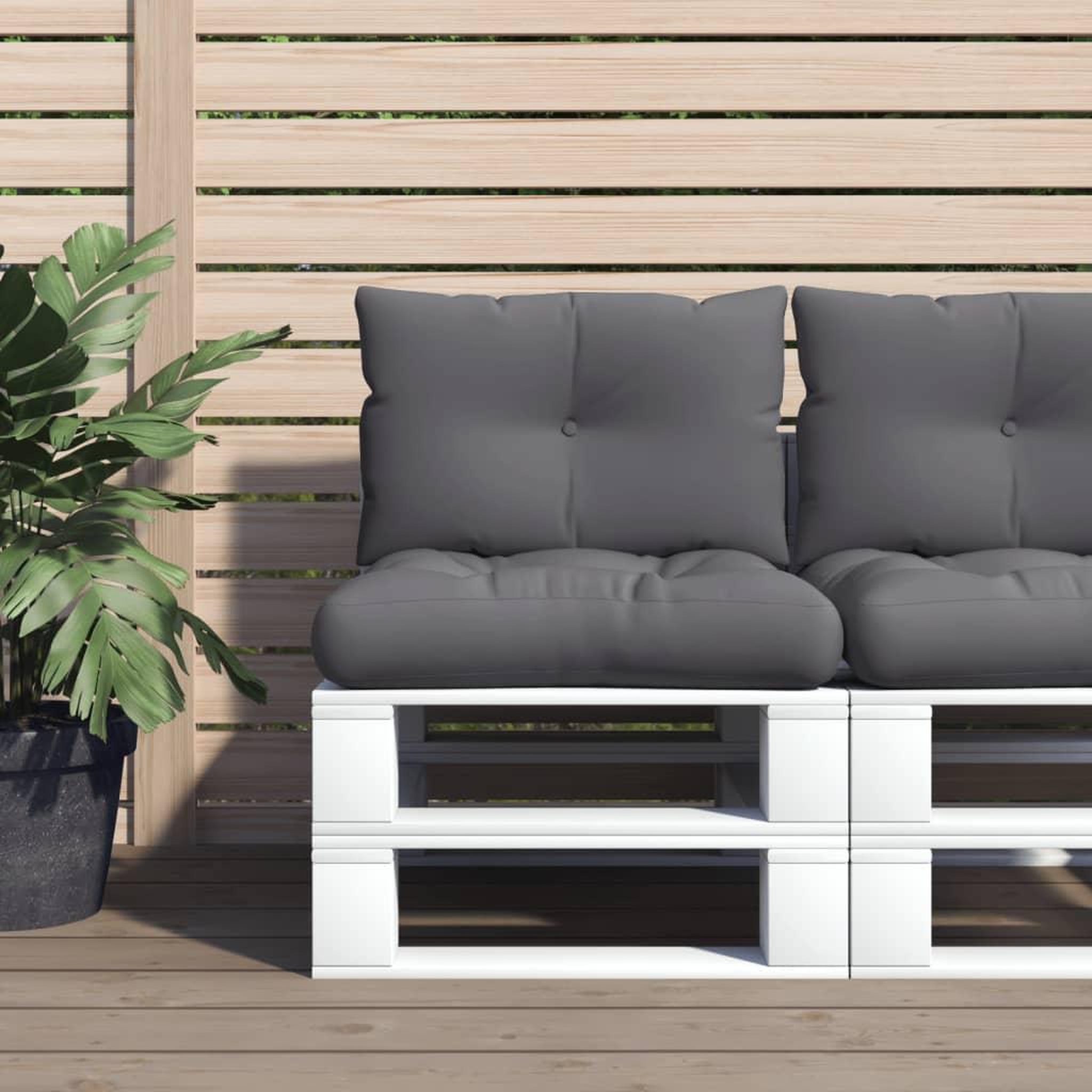 VIDAXL Coussins de palette lot de 2 anthracite tissu