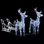 VIDAXL Decoration de Noël avec Rennes et traîneau 240 LED Acrylique