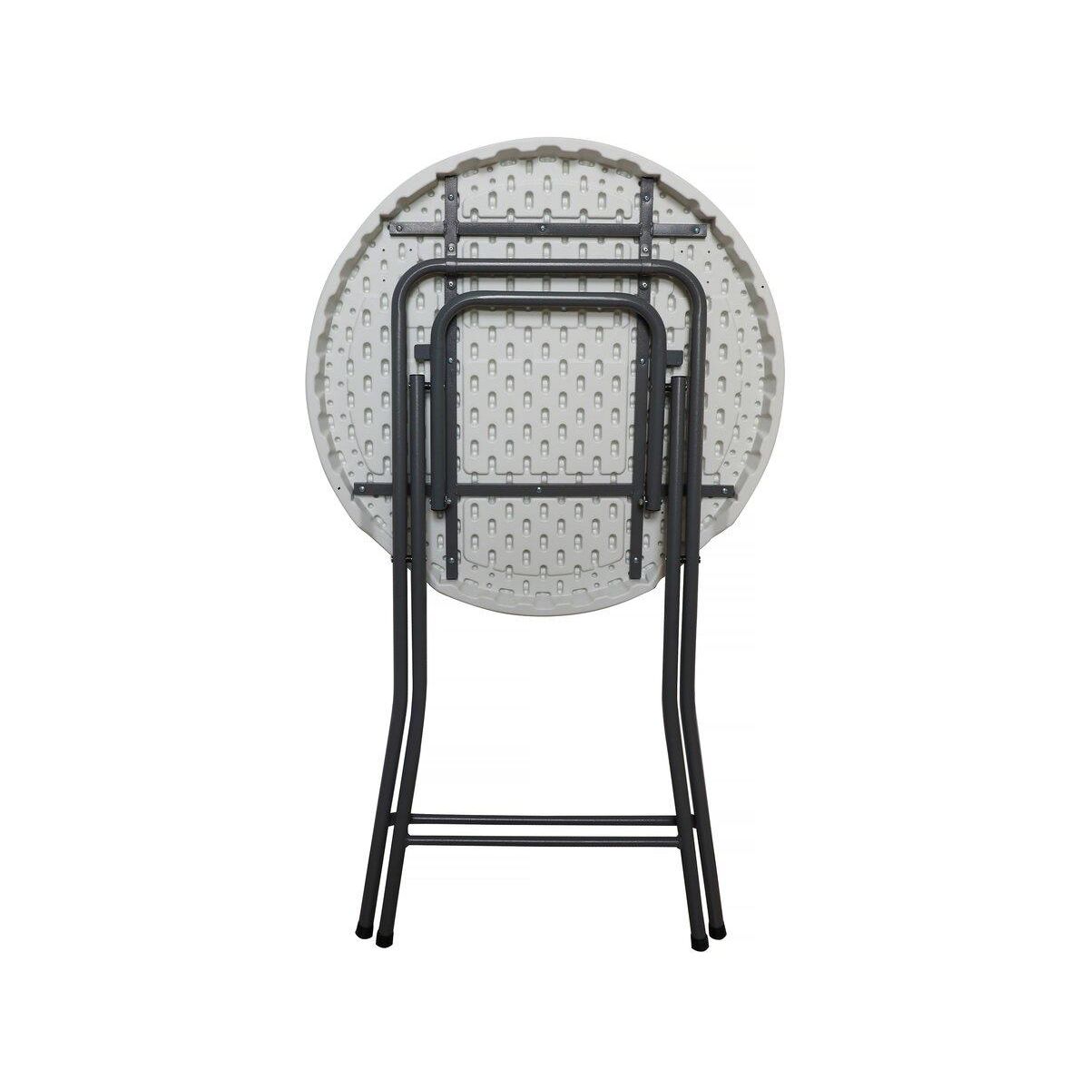 Habitat et Jardin Table haute pliante en plastique Ø 80 cm  Lili  - blanc