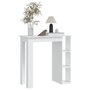 Voir la diapositive 5 : VIDAXL Table de bar et etagere Blanc 102x50x103,5 cm Bois d'ingenierie