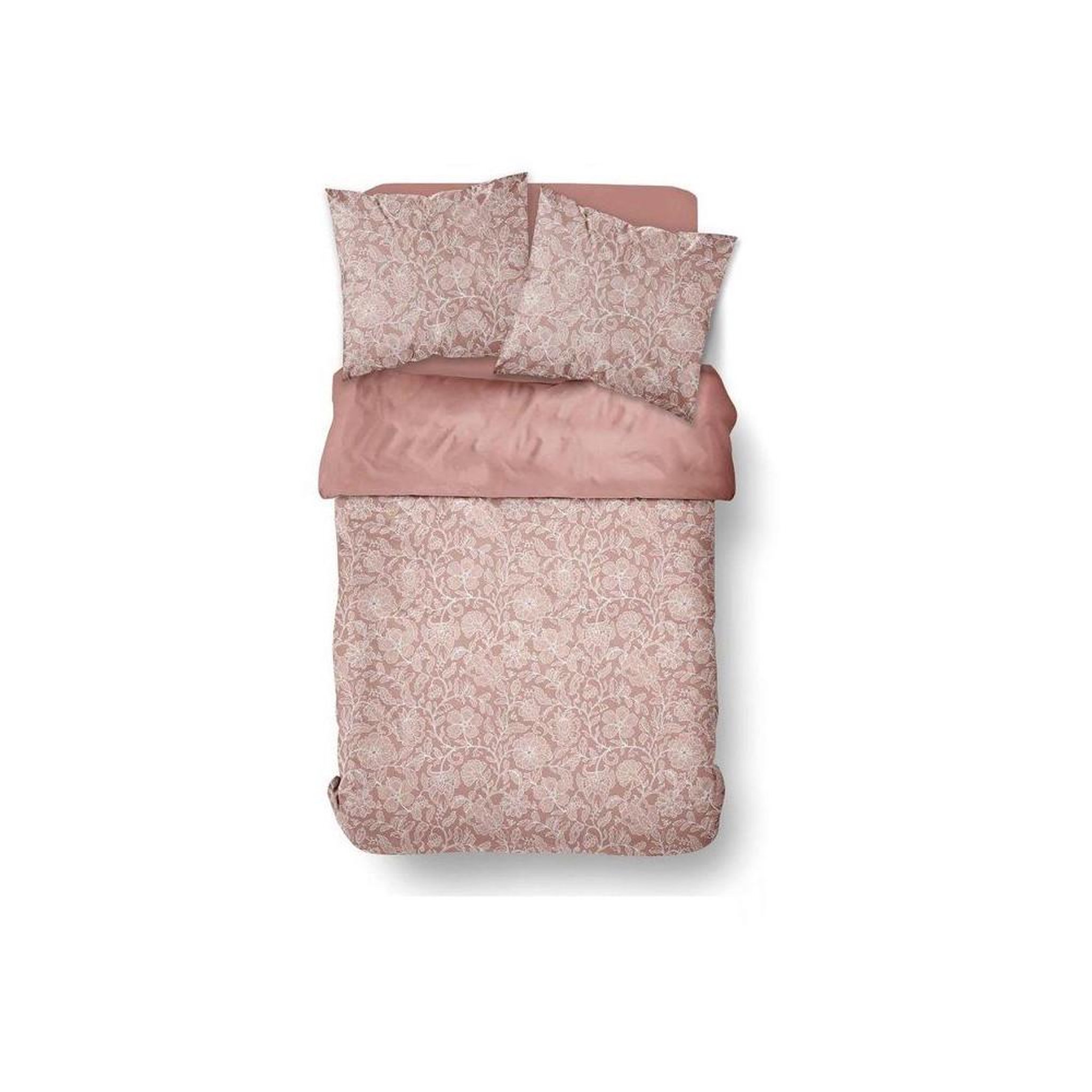 Voir la diapositive 4 : Today Parure housse de couette today sunshine coton imprimé floral vieux rose 240x220 cm avec 2 taies 63x63 cm