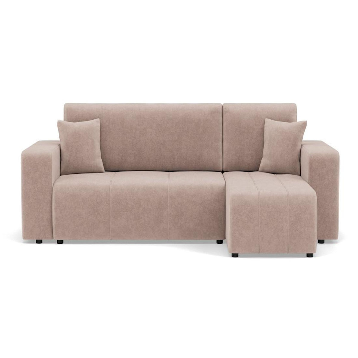 BEST MOBILIER Nicole - canapé d'angle réversible 4 places convertible avec coffre en tissu