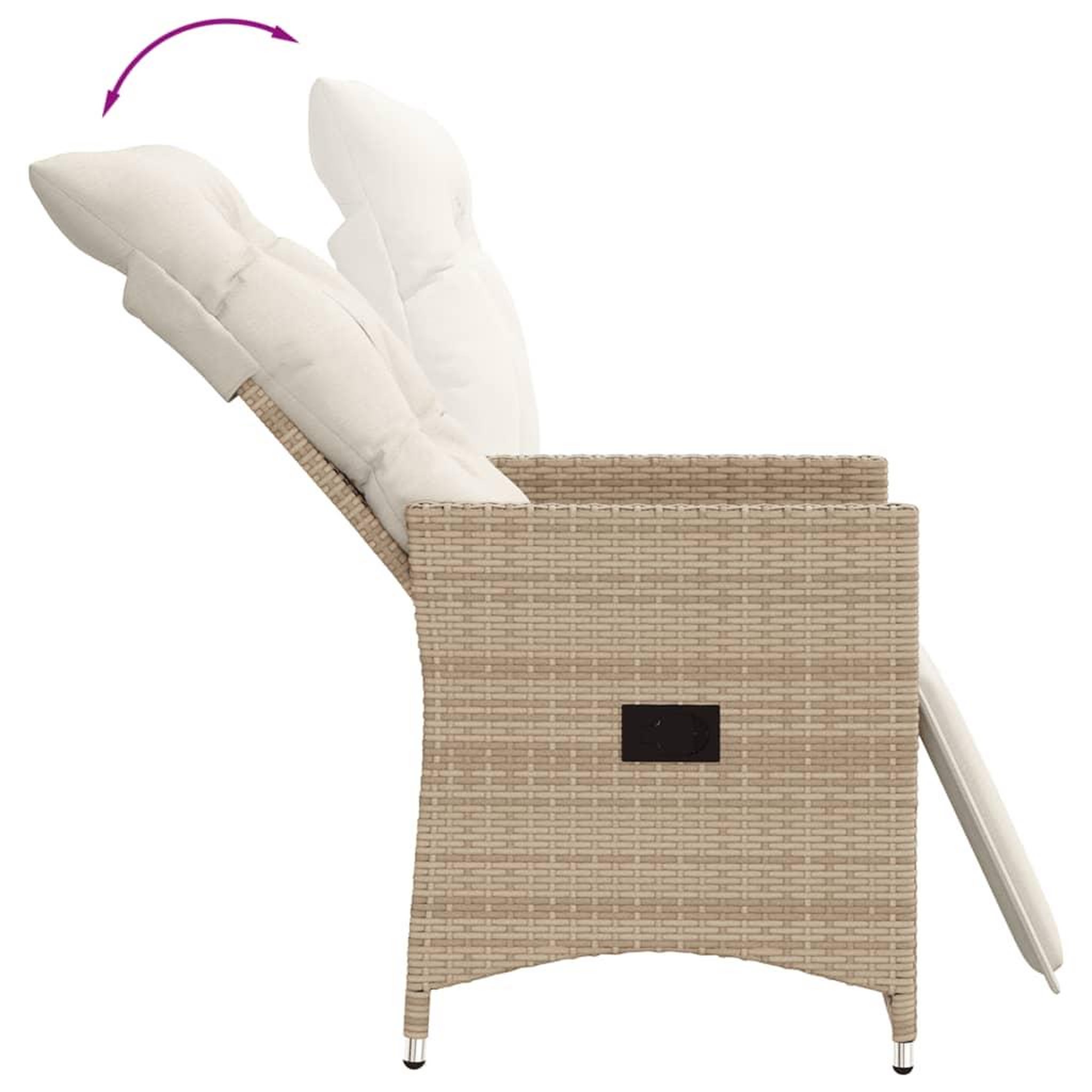 Voir la diapositive 5 : VIDAXL Ensemble de bistro 3 pcs avec coussins beige resine tressee