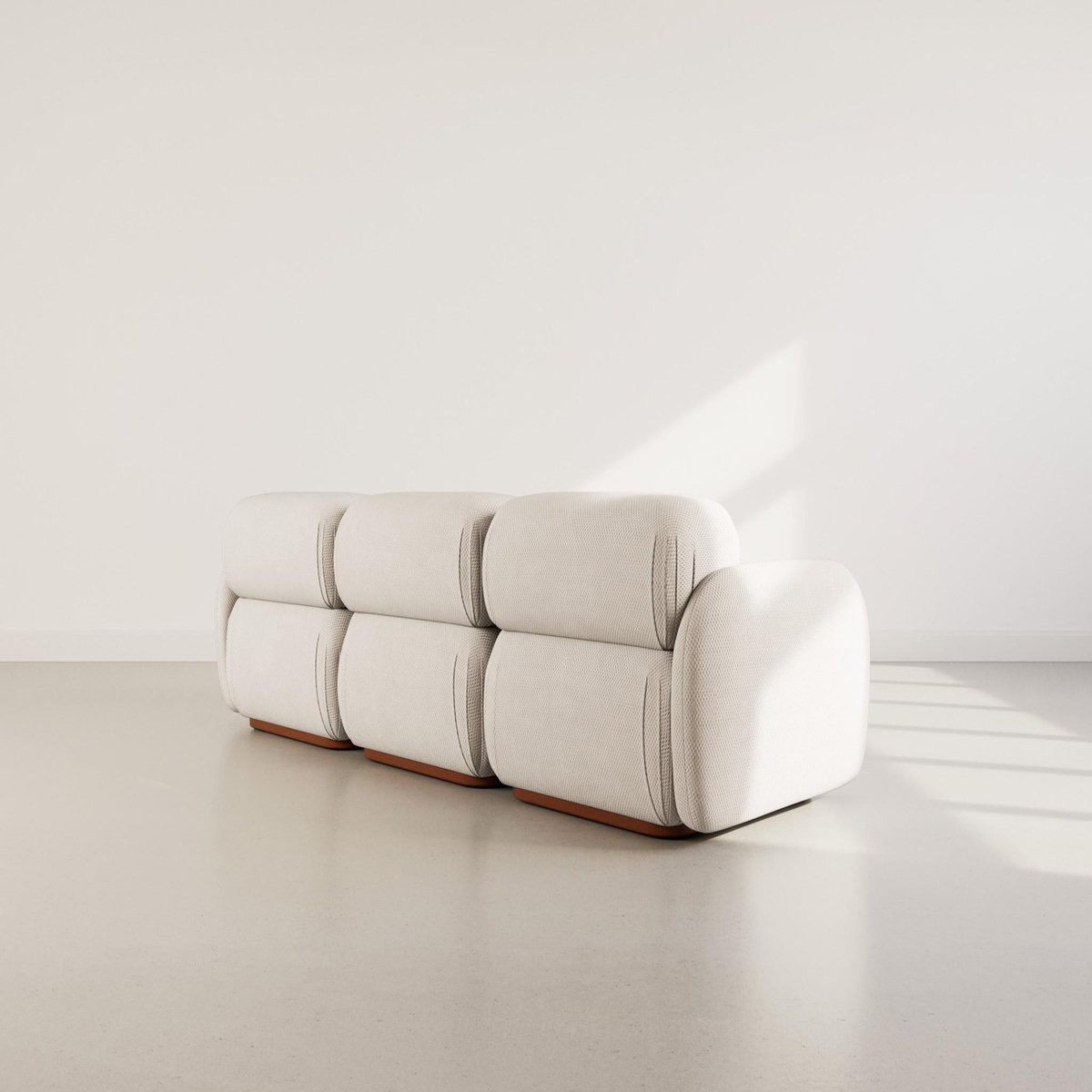 LISA DESIGN Penelope - canapé droit modulable 3 places en velours texturé