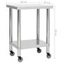 Voir la diapositive 6 : VIDAXL Table de travail de cuisine avec roues 60x45x85 cm Inox