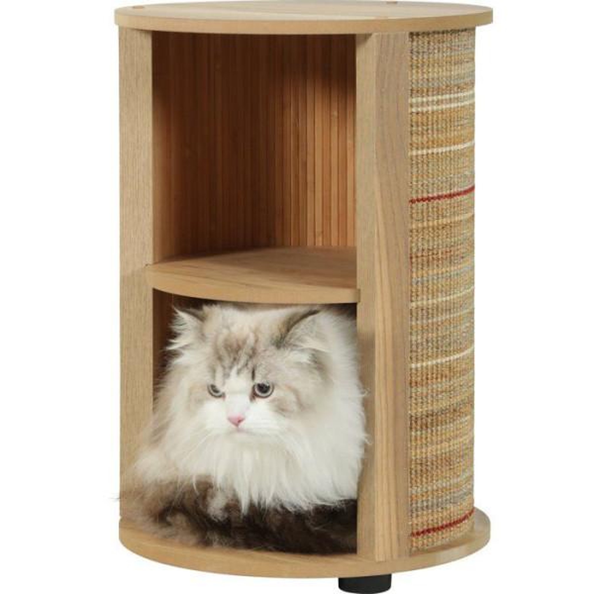 Zolux Meuble bout de canapé pour chat 3-en-1 - ZOLUX - Griffoir sisal, couchage et table d'appoint - 52 cm - Boréal - Beige