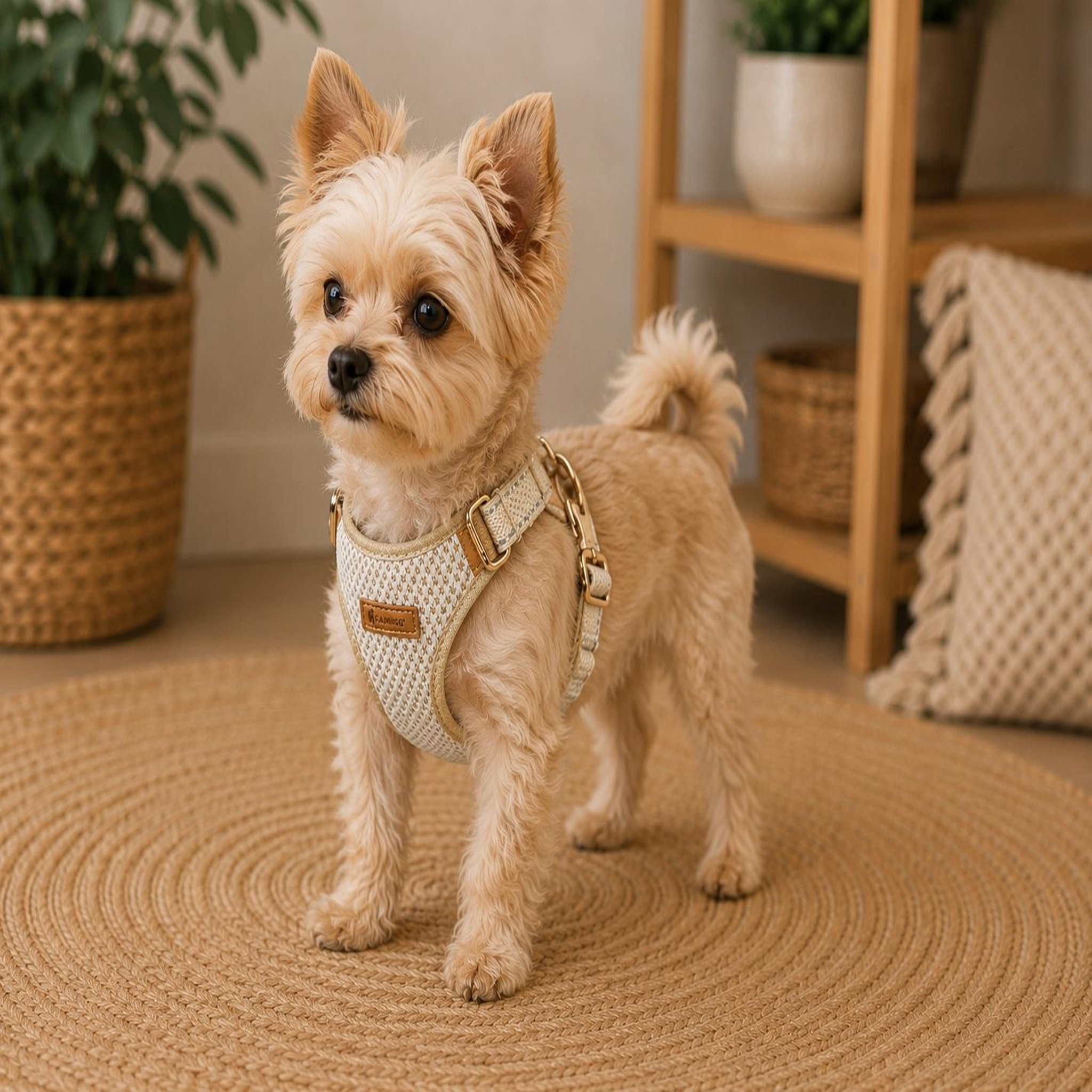 Voir la diapositive 2 : Eden Harnais pour chien lara beige design et moderne