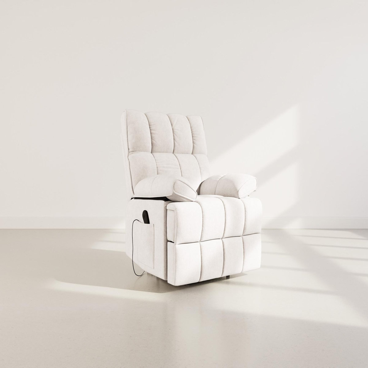 BEST MOBILIER Chandler - fauteuil relax électrique en velours texturé