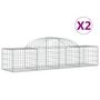 Voir la diapositive 2 : VIDAXL Paniers a gabions arques 2 pcs 200x50x40/60 cm fer galvanise